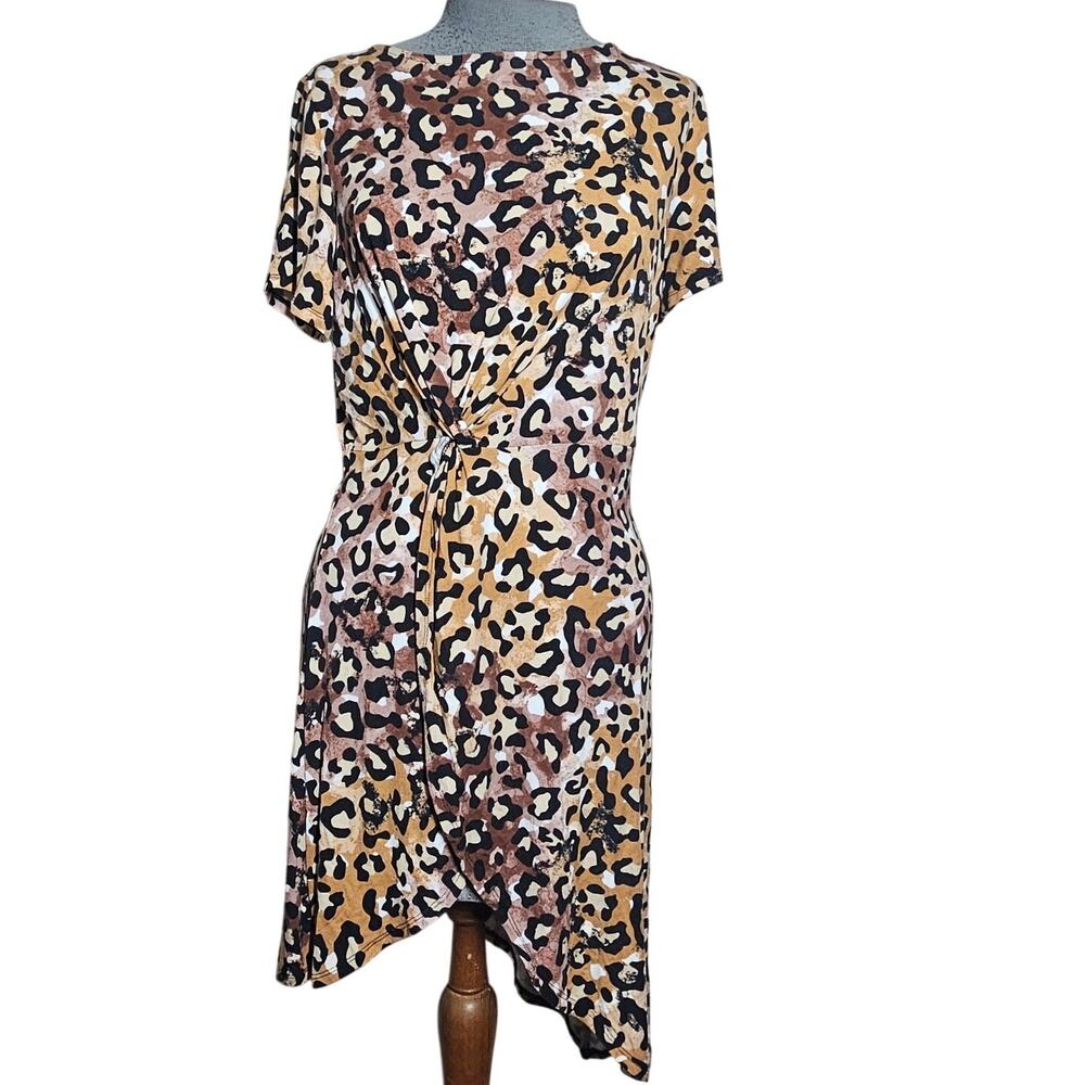 Animal Print Faux Wrap Dress Size Medium New with Tag